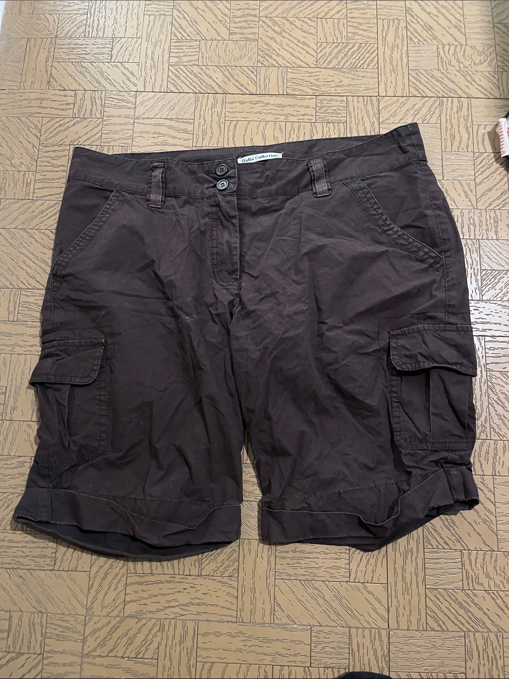 Dark Brown Cargo Shorts with Multi-Pocket Utility